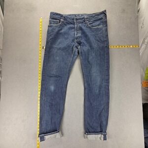 C&A Jeans Mens 38x34 Blue Selvedge The Slim Stretch Extra Comfort Button Fly